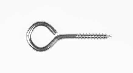 metal round hook with thread isolated on white background