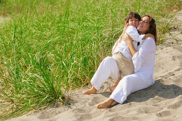 Mother And Son Hugging