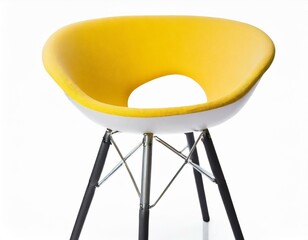Generative AI Yellow modern chair isolated on white background