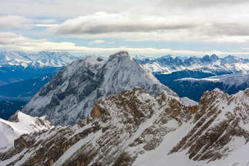 Snowy peak in the bavarian Alps