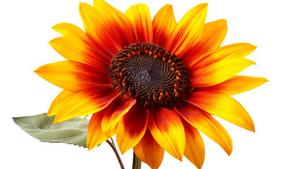 Obraz premium Vibrant Sunflower with Dark Brown Center isolated on a transparent background