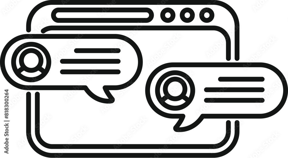 Poster minimalist vector illustration of an online chat icon with speech bubbles. representing modern digit
