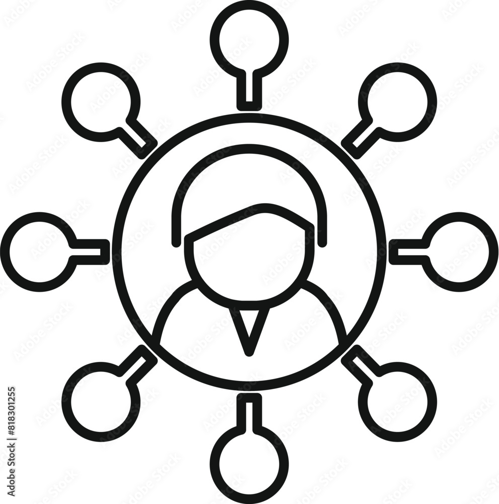 Poster professional networking icon for business teamwork, connection, and collaboration in a corporate net
