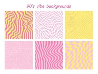 90s backgrounds set. Retro style vector backgrounds collection