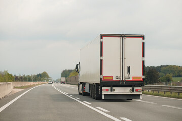 Intermodal Multimodal Distribution Delivery Freight Cargo Truck In Motion..