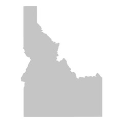 Gray solid map of the state of Idaho