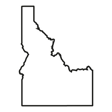 White solid outline of the state of Idaho