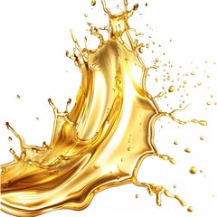 Transparent Golden Liquid Flowing