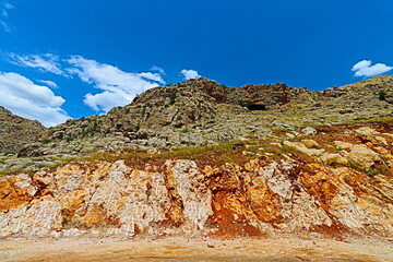 Mountains, grass, blue sky, valley and scattered clouds, nature in Sulaymaniyah , iraq
