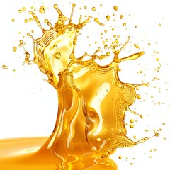 Dripping Golden Honey-Like Oil Splash