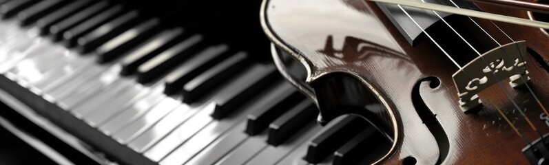 Violin and a piano sitting next to each other