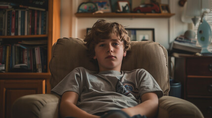 Fototapeta premium portrait of a bored or worrying teenager in a hard life phase