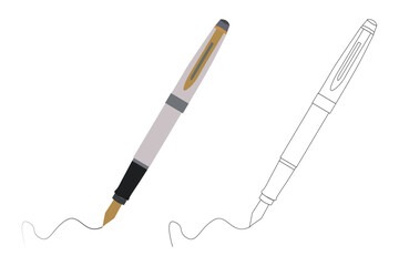 Vector illustration of a pen and signature icon