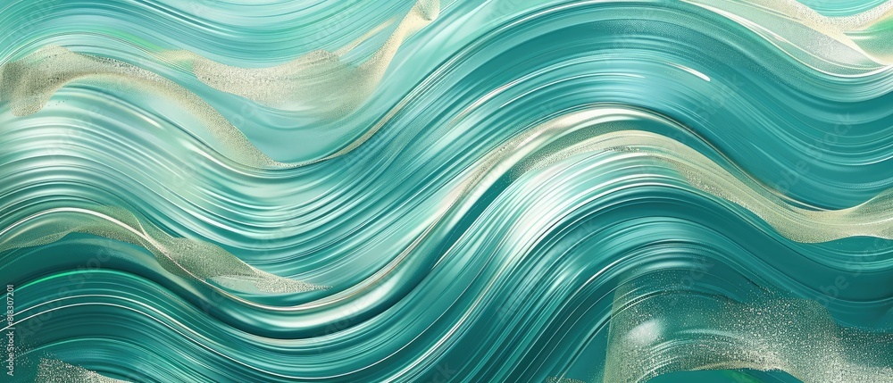 Poster green retro grainy gradient background noise texture effect design for summer poster abstract wave p