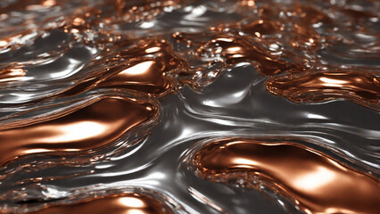 Liquid silver and copper 
