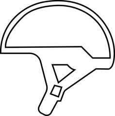 Motorcycle helmet vector icon. Racing team helmet, Construction helmet, motorcycle helmet, hard hat black line for web design isolated on transparent background.