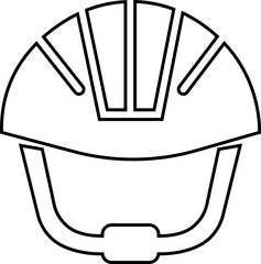 Motorcycle helmet vector icon. Racing team helmet, Construction helmet, motorcycle helmet, hard hat black line for web design isolated on transparent background.