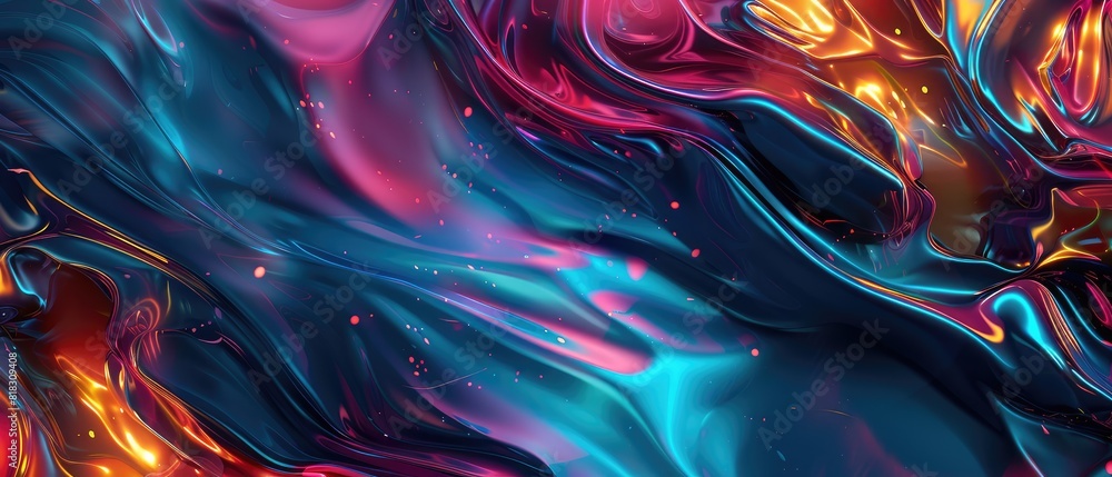Poster mable with liquid texture like turbulent waves in spectacular high quality abstract background of a 