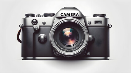 Camera themed logo symbol icon emblem, Generative AI