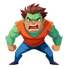 A cartoon of a angry man