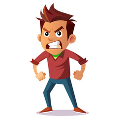 Fototapeta premium A cartoon of a angry man