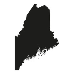 Black solid map of the state of Maine