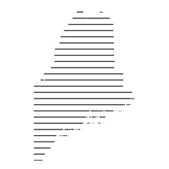 Black line drawing of the state of Maine