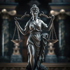generated Illustration of powerful libra lady. Justice god. Symbol of rights