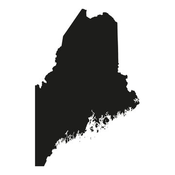 recommend clip art: Black solid map of the state of Maine