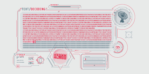 Radio telescope data processing interface with text decoding.