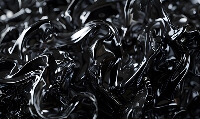 Black abstract background resembling latex, molten rubber or unknown alien matter