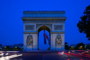 Arc De Triomphe On The Champs-Ã‰lysÃ©es At Night