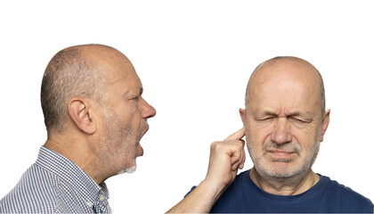 a man screaming in the ear