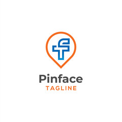 Fototapeta premium Letter F location symbol logo vector template