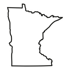 White solid outline of the state of Minnesota
