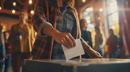 Civic Choice Chronicles: A Woman's Hand puts a ballot into a ballot box