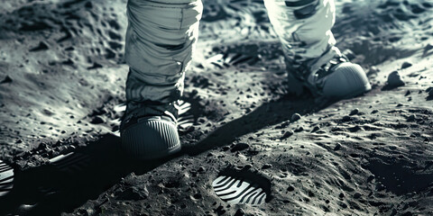 An astronaut's boot print leaves an indelible mark on the lunar surface