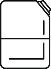 Black and white line art vector of a closed, blank plastic bottle suitable for various designs