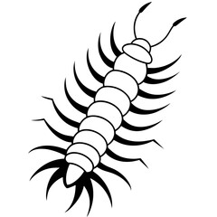 centipede silhouette vector