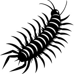 centipede silhouette vector