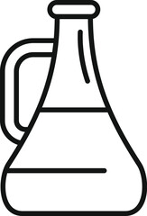 Simple line icon of an erlenmeyer flask, symbolizing science and chemistry