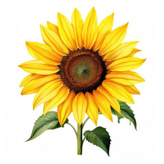 Obraz premium Sunflower watercolor painting. Colorful illustration.