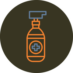 Antiseptic Line Two Color Circle Icon
