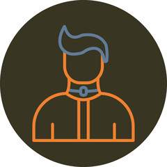 Broken Neck Line Two Color Circle Icon