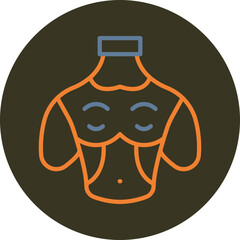 Chest Line Two Color Circle Icon