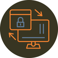 Secured Backup Line Two Color Circle Icon