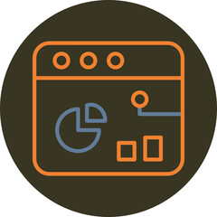 Intelligent Data Line Two Color Circle Icon