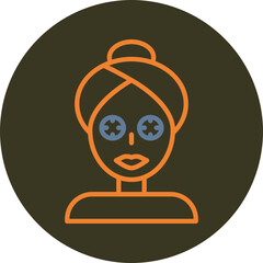 Facial Mask Line Two Color Circle Icon