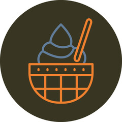 Ice Cream Line Two Color Circle Icon