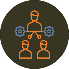 Hiring Line Two Color Circle Icon